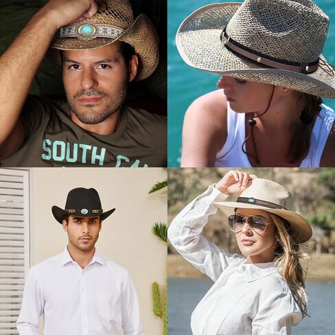 10 قطع من حزام القبعة للسيدات، قبعة رعاة البقر النسائية، قبعة بديلة مصنوعة يدويًا للرجال، حزام فيدورا بنما in Kuwait