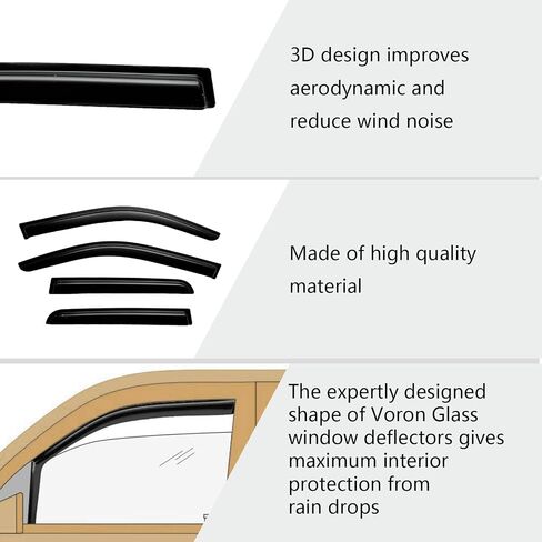 Window Rain Guards for 2015-2024 Ford Edge/Window Visors Rain Guards Compatible with 15 16 17 18 19 20 21 22 23 24 Ford Edge in Saudi Arabia