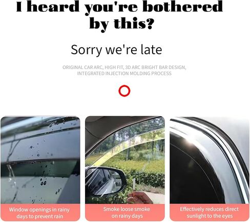 Window Rain Guards for 2015-2024 Ford Edge/Window Visors Rain Guards Compatible with 15 16 17 18 19 20 21 22 23 24 Ford Edge in Saudi Arabia