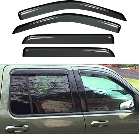 JJ for 02-10 Explorer Mountaineer 03-05 Aviator 4D Dark Smoke Out-Channel Outside Mount Style Wind Sun Rain Guard Deflector Window Visorss 94819 in Saudi Arabia