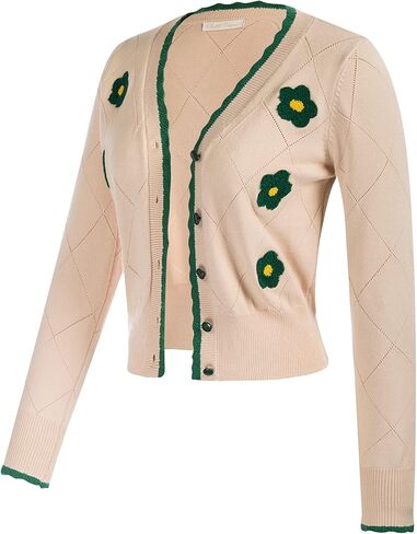 Belle Poque Long Sleeve Cardigan Sweater for Women Cropped Cardigan Shrugs in Kuwait