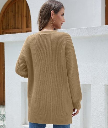 LILBETTER Women's Loose Open Front Cardigan Long Sleeve Casual Lightweight Soft Knit Sweaters Coat with Pockets in Saudi Arabia