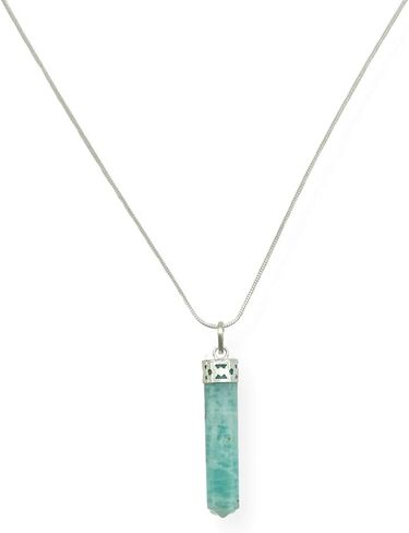 Wholesalegemshop GEMSCITE كريستال شفاء قلادة قلادة - حماية منظف الطاقة السلبية الإجهاد الطبيعي - حجر أصيل على الفضة مطلي 18 "سلسلة شقرا شفاء سحر in Kuwait
