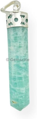 Wholesalegemshop GEMSCITE كريستال شفاء قلادة قلادة - حماية منظف الطاقة السلبية الإجهاد الطبيعي - حجر أصيل على الفضة مطلي 18 "سلسلة شقرا شفاء سحر in Kuwait