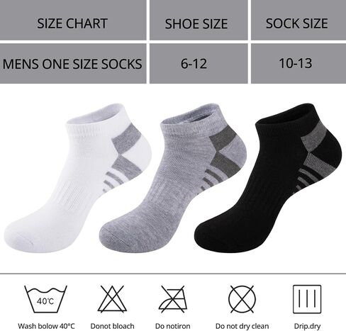 COOVAN 12 Pack Mens Ankle Low Cut Socks Athletic Running Cushion Casual Socks 12 Pairs in Saudi Arabia