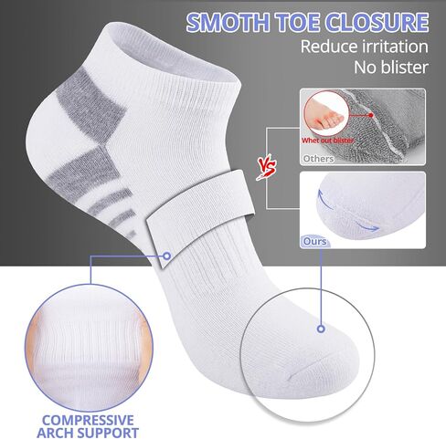 COOVAN 12 Pack Mens Ankle Low Cut Socks Athletic Running Cushion Casual Socks 12 Pairs in Saudi Arabia