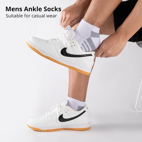 COOVAN 12 Pack Mens Ankle Low Cut Socks Athletic Running Cushion Casual Socks 12 Pairs in Saudi Arabia