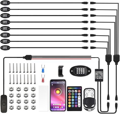 ENOCHT 6Pods LED Rock Lights for ATV RGB Rock Lights with APP/RF Remote Control Multicolor Underglow Light 12v Waterproof Automotive Exterior for Trucks Jeep UTV RZR Golf Cart in Saudi Arabia