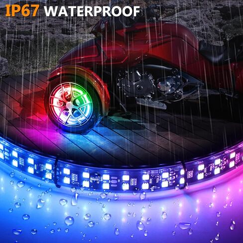 تناسب أضواء حلقة العجلات Spyder F3 RGBW، مقاومة للماء IP67، التحكم عن بعد في تطبيق التحكم، سهلة التركيب، قطعتين in Saudi Arabia