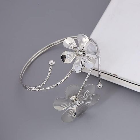 Arm Cuff Upper Arm Band Cuff Bracelet Bangle for Women Silver Gold Boho Adjustable Flower Butterfly Sun Moon Armband Set Birthday Friendship Gift Holiday Beach Jewelry in Saudi Arabia