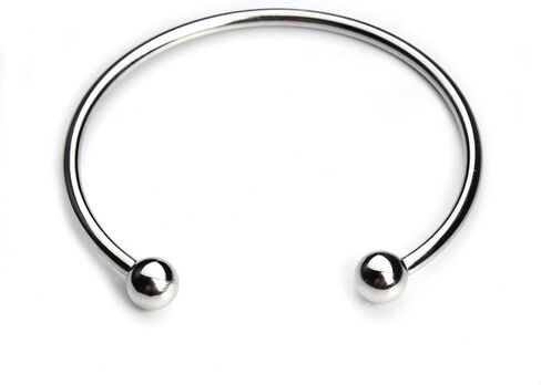 Linsoir الخرز 316 الفولاذ المقاوم للصدأ الحد الأدنى للجنسين عزم الدوران الإسورة سوار مع الخرز نهاية قابلة للإزالة حجم الحرة الكرة الكفة سوار 2 قطعة/الوحدة in Kuwait