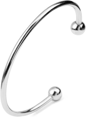 Linsoir الخرز 316 الفولاذ المقاوم للصدأ الحد الأدنى للجنسين عزم الدوران الإسورة سوار مع الخرز نهاية قابلة للإزالة حجم الحرة الكرة الكفة سوار 2 قطعة/الوحدة in Kuwait