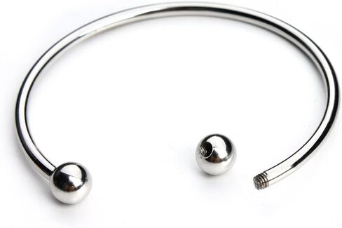 Linsoir الخرز 316 الفولاذ المقاوم للصدأ الحد الأدنى للجنسين عزم الدوران الإسورة سوار مع الخرز نهاية قابلة للإزالة حجم الحرة الكرة الكفة سوار 2 قطعة/الوحدة in Kuwait