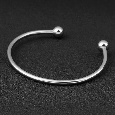 Linsoir الخرز 316 الفولاذ المقاوم للصدأ الحد الأدنى للجنسين عزم الدوران الإسورة سوار مع الخرز نهاية قابلة للإزالة حجم الحرة الكرة الكفة سوار 2 قطعة/الوحدة in Kuwait