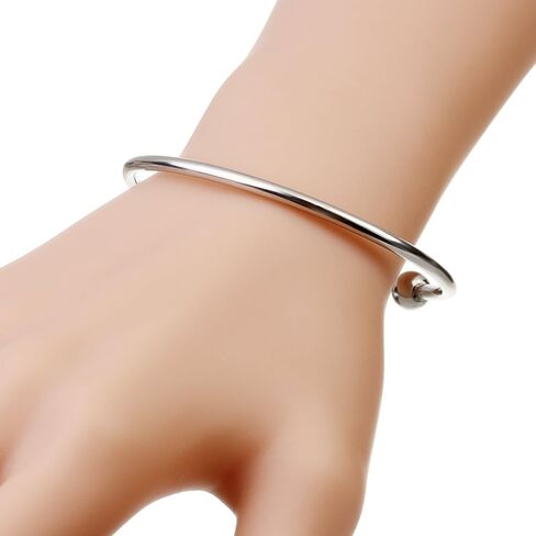 Linsoir الخرز 316 الفولاذ المقاوم للصدأ الحد الأدنى للجنسين عزم الدوران الإسورة سوار مع الخرز نهاية قابلة للإزالة حجم الحرة الكرة الكفة سوار 2 قطعة/الوحدة in Kuwait