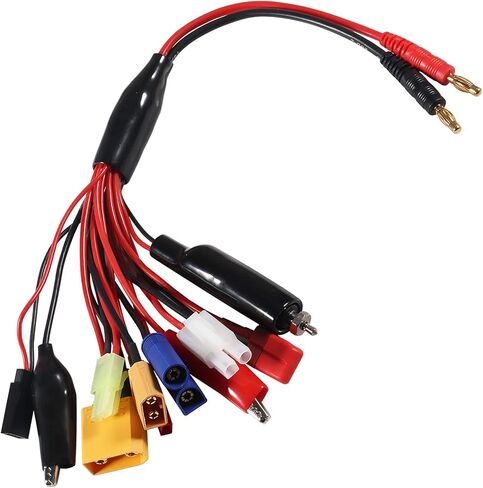 RC يبو شاحن بطارية محول موصل الفاصل سلك 10 في 1 الأخطبوط تحويل الأسلاك، 4.0 مم الموز التوصيل بطارية ليبو متعددة شاحن محول سلك الرصاص لـ Tamiya، JST، XT60، XT90 in Kuwait