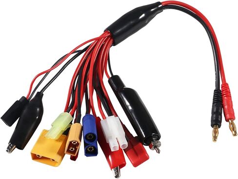 RC يبو شاحن بطارية محول موصل الفاصل سلك 10 في 1 الأخطبوط تحويل الأسلاك، 4.0 مم الموز التوصيل بطارية ليبو متعددة شاحن محول سلك الرصاص لـ Tamiya، JST، XT60، XT90 in Kuwait