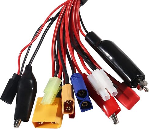 RC يبو شاحن بطارية محول موصل الفاصل سلك 10 في 1 الأخطبوط تحويل الأسلاك، 4.0 مم الموز التوصيل بطارية ليبو متعددة شاحن محول سلك الرصاص لـ Tamiya، JST، XT60، XT90 in Kuwait