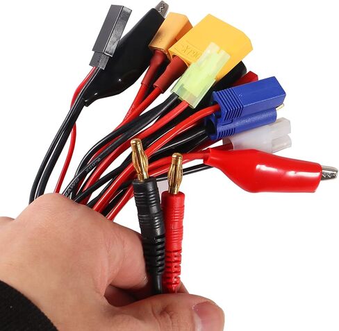 RC يبو شاحن بطارية محول موصل الفاصل سلك 10 في 1 الأخطبوط تحويل الأسلاك، 4.0 مم الموز التوصيل بطارية ليبو متعددة شاحن محول سلك الرصاص لـ Tamiya، JST، XT60، XT90 in Kuwait