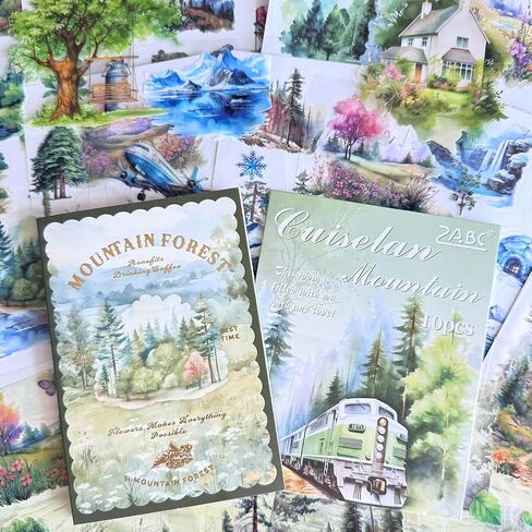 64 Sheets Vintage Floral Scrapbooking Kit, Precut Floral Natural Garden Flowers Butterfly Transparent PET and Washi Stickers with Scrap book Paper for Scrapbook Supplies Junk Journals Craft (Street) in Kuwait
