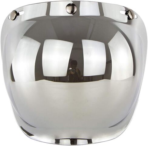 MOTUZP Retro Motorcycle Bubble Visor Motorcycle Helmet Shield 3 Snap Face Shield Flip Up Down Universal for Open Face Half Helmet Wind Shield(Silver) in Saudi Arabia