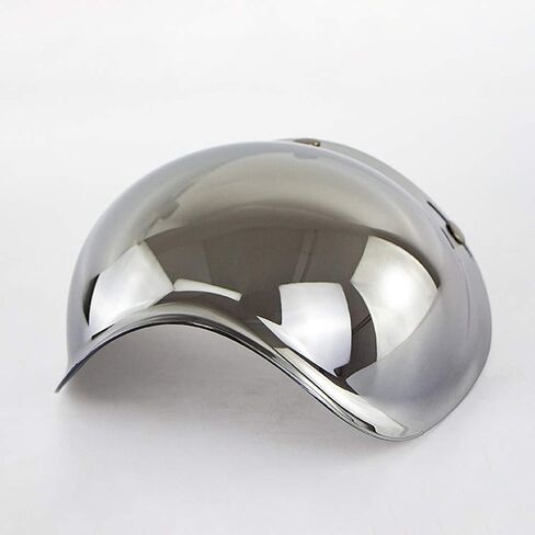 MOTUZP Retro Motorcycle Bubble Visor Motorcycle Helmet Shield 3 Snap Face Shield Flip Up Down Universal for Open Face Half Helmet Wind Shield(Silver) in Saudi Arabia