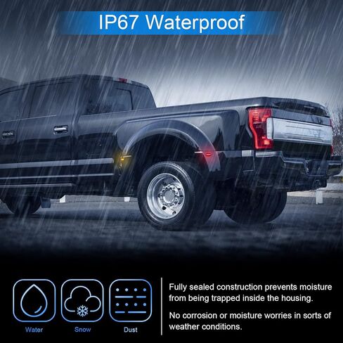 LED Dually Bed Fender Side Marker Lights Replacement for F250 F350 F450 F550 Super Duty 2011-2018, Smoke Lens in Saudi Arabia