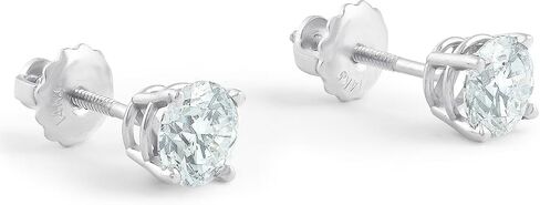 14k Gold 1/2-2 Ct TDW Diamond Round Brilliant Cut Studs Women's Earrings Lab Grown With Screw Backs (GH/VS2-SI1) in Kuwait
