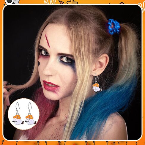 Sasylvia 120 Pairs Halloween earrings Sets Halloween Studs earrings Bulk Bat Cat Witch Stud earrings Set Spider Web Pumpkin Skull earrings Drop Halloween Jewelry for Women for Party in Saudi Arabia