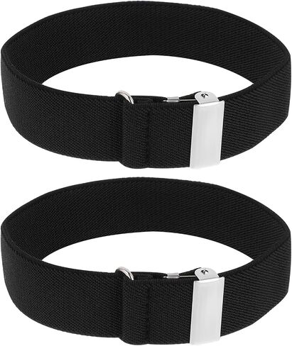 2Pcs Sleeve Garters for Men, Elastic Black Arm Band Sleeve Garters for Men Stretchy Adjustable Anti-Slip Armband for Women 1920s Accessories Shirt Garters for Men Father Husband in Saudi Arabia
