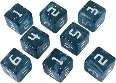 نرد Starfarer Sci-Fi D6 - 'Mothership' - رمادي/أزرق مع دوامات بيضاء in Kuwait