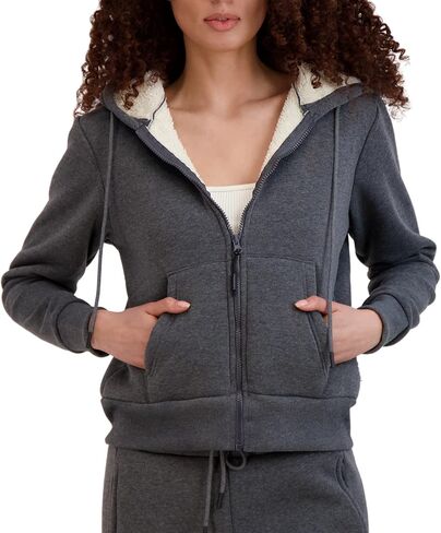 BEARPAW Women's Zip Up Sherpa Lined Hoodie with Pockets in Saudi Arabia
