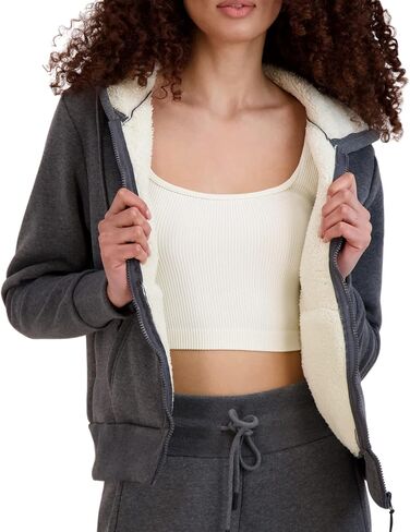 BEARPAW Women's Zip Up Sherpa Lined Hoodie with Pockets in Saudi Arabia