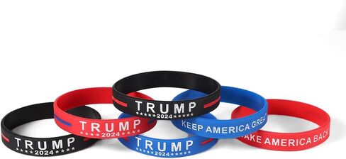6pcs Trump Bracelets, Silicone Trump 2024 Bracelet Take America Back Bracelet Keep America Great Wristband Donald Trump Rubber Bracelets for Teens Boys Girls Men Women Rally Supplies (3 Colors) in Saudi Arabia
