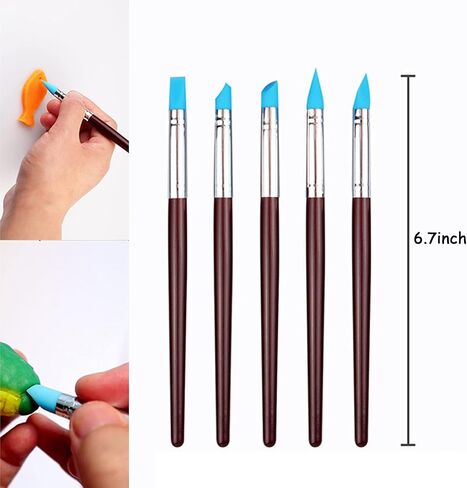 42 Pcs Polymer Clay Tools Set, BetterJonny Carving Modeling Tools with Storage Bag Wooden Handle and Metal Head Pottery Carving Tool Kit for Pottery Craft, Baking, Carving, Molding in Saudi Arabia