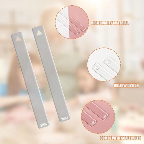 Pottery Rolling Mud Guide, 2 Pcs Acrylic Roller Depth Guides for Polymer Clay, Thick Mudboard Guide Strips Clay Tools for Manual Self Made Clay Pottery Fixing Clay Thicknesses (5 mm) in Kuwait