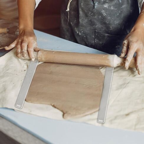 Pottery Rolling Mud Guide, 2 Pcs Acrylic Roller Depth Guides for Polymer Clay, Thick Mudboard Guide Strips Clay Tools for Manual Self Made Clay Pottery Fixing Clay Thicknesses (5 mm) in Kuwait