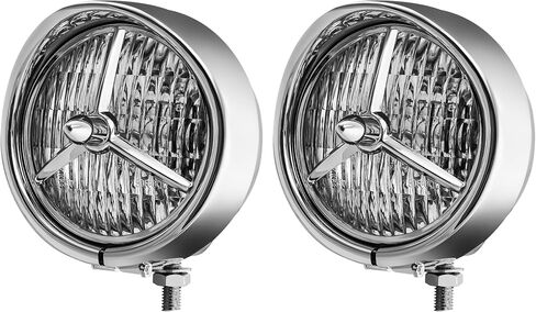 FATECIM 4.5" Motorcycle H3 LED Fog Lights Passing Lamps Driving Auxiliary Lights Spotlights + Housing Bucket with Tri Bar Visor for Harley Honda Kawasaki Suzuki Yamaha Cruiser Chopper Bobber Chrome in Kuwait