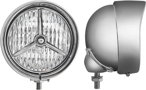 FATECIM 4.5" Motorcycle H3 LED Fog Lights Passing Lamps Driving Auxiliary Lights Spotlights + Housing Bucket with Tri Bar Visor for Harley Honda Kawasaki Suzuki Yamaha Cruiser Chopper Bobber Chrome in Kuwait