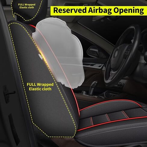 أغطية مقاعد السيارة مناسبة لسيارة Honda Civic 2003-2024 2025: مجموعة كاملة من أغطية مقاعد السيارات الجلدية الفاخرة، واقي مقعد السيارة (5 مقاعد، أسود) in Saudi Arabia