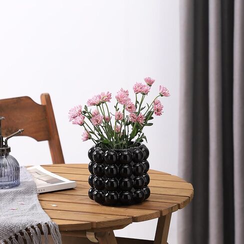 yanwe1 Bubble Vases, Black Ceramic Vases Set of 2, Boho Vases, Tall Vases, Vases, Decorative Vases, Vases Decor , Dining Table, Wedding, Fireplace Mantel, Office, Coffee Table, Black Large+Medium in Kuwait