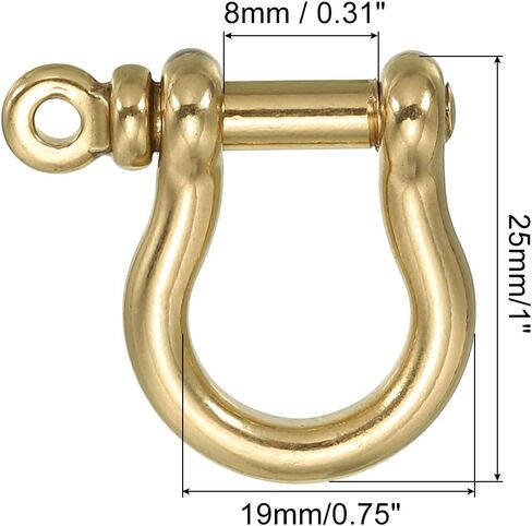 PATIKIL D-Ring Shackle, Brass Pin Shackle U Type Fob Key Hook Small Bow Shackles DIY Leather Replacement in Saudi Arabia