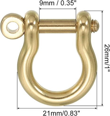PATIKIL D-Ring Shackle, Brass Pin Shackle U Type Fob Key Hook Small Bow Shackles DIY Leather Replacement in Saudi Arabia
