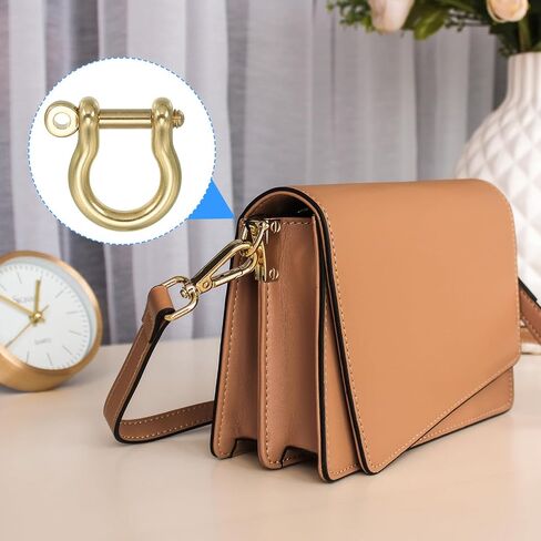 PATIKIL D-Ring Shackle, Brass Pin Shackle U Type Fob Key Hook Small Bow Shackles DIY Leather Replacement in Saudi Arabia
