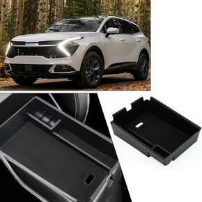 PSLER Blue Car Center Console Organizer Tray Compatible with Sportage 2023 Accessories Sportage Trunk Organizer for Sportage NQ5, Armrest Secondary Storage Box ABS Material