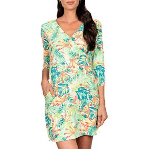 Banana Boat UPF 50+ Women's V-Neck Printed Tank Dress UV Sun Protection Floral Dress | Breathable Sun Dress with Pockets