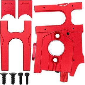 Metal Sliding Motor Mount & Motor Mount Plate Center Diff Differential Mount Compatible with Arrma Kraton Typhon Outcast 6S Felony Talion Mojave RC Car Upgrade Parts (Red)