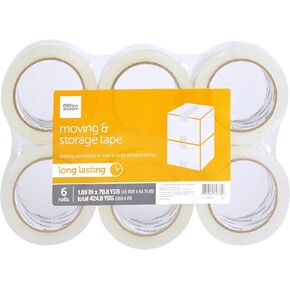 Office Depot® Brand Moving & Storage Packing Tape , 1.89" x 70.8 Yd, Crystal Clear, Pack Of 6 Rolls