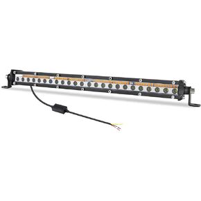 OPP ULITE 13.5inch Led Light Bar with Yellow Strobe Light 1 Solid Mode & 1 Flashing Mode, 84pcs Led Spot Beam Slim Driving Work Lights for 4x4 Trucks SUV ATV UTV, 1PC Pack