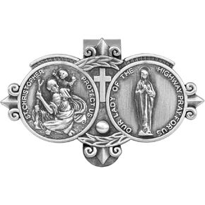 St. Christopher Visor Clip, Saint Christopher Medal for Car, Auto Car Sun Visor Clip, Bless Driving Safety Gift Car Accessories for Family, New Driver,Friends
